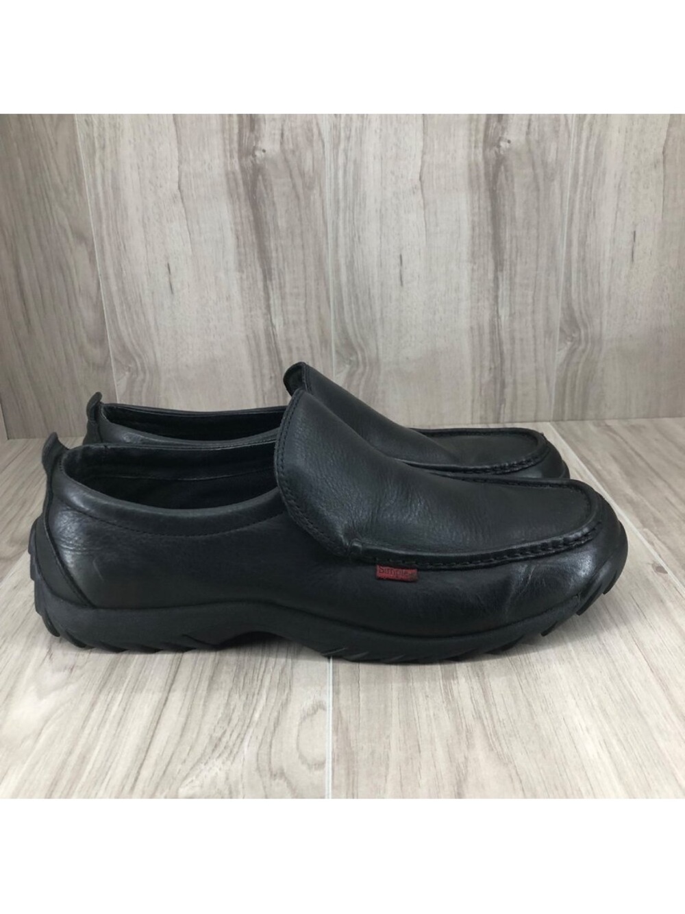 Simple Loafers Mens 12 Black Leather Slip On Shoes